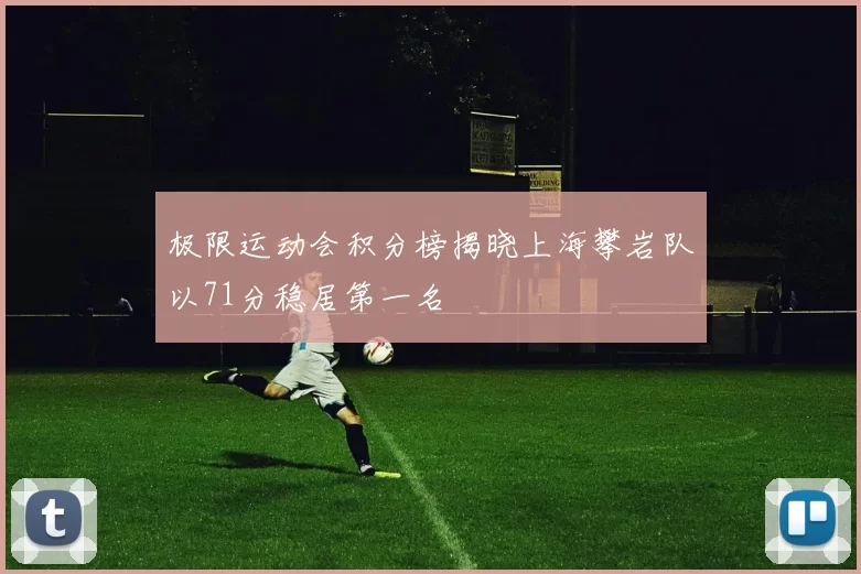 极限运动会积分榜揭晓上海攀岩队以71分稳居第一名